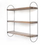 Hanah Home Wr041 Estantería Decorativa de Madera y Metal Nogal y Negro